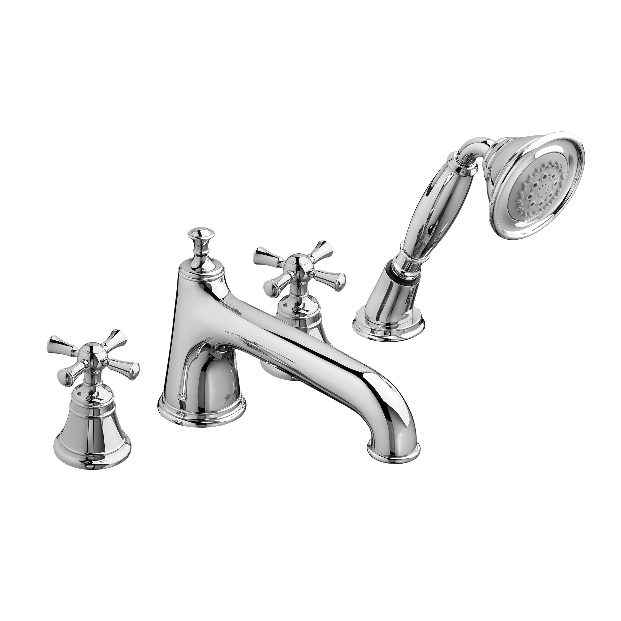 Randall 2-Handle Deck Mount Bathtub Faucet with Hand Shower and Cross Handles